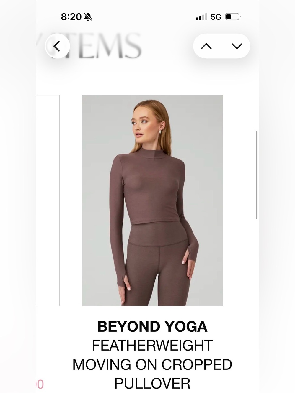 Beyond Yoga Long Sleeve Mock Neck crop Top